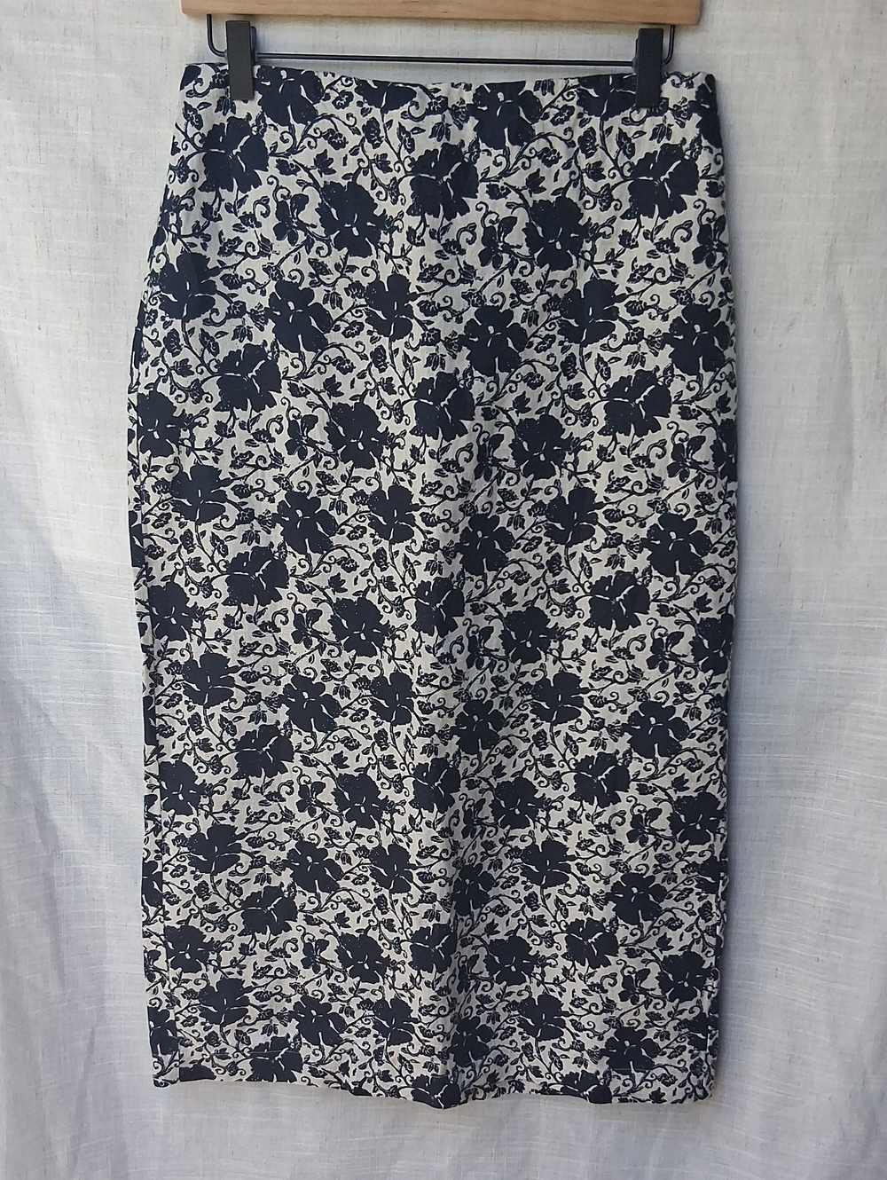 Madewell 100% Linen Floral Print Midi Skirt 6